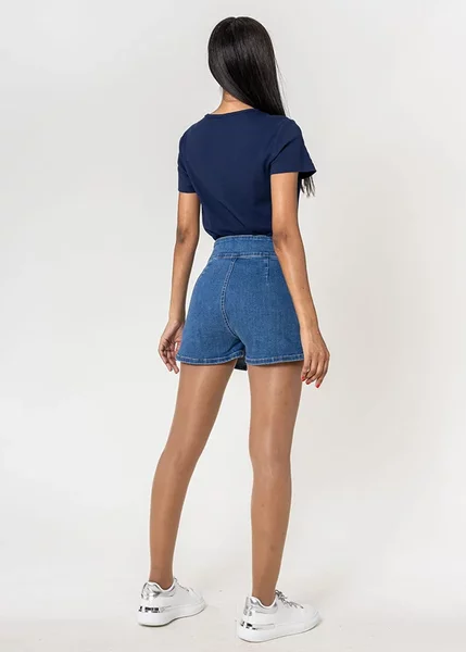 Pantaloni scurti tip fusta din denim P511-5 M7, Albastru